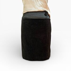 Behnaz Sarafpour for Target Black Velvet Skirt With Satin Tuxedo Waist Glam S/5